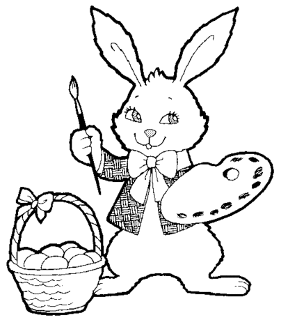 Easter Bunny Coloring Page   Wallpaperholic