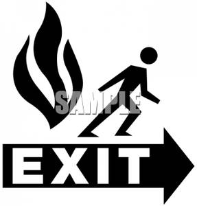 Exit Sign Clip Art Black And White Exit Sign Clip