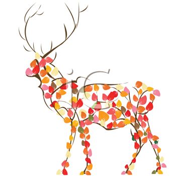Fall Birthday Clipart Deer Made Of Fall Leaves