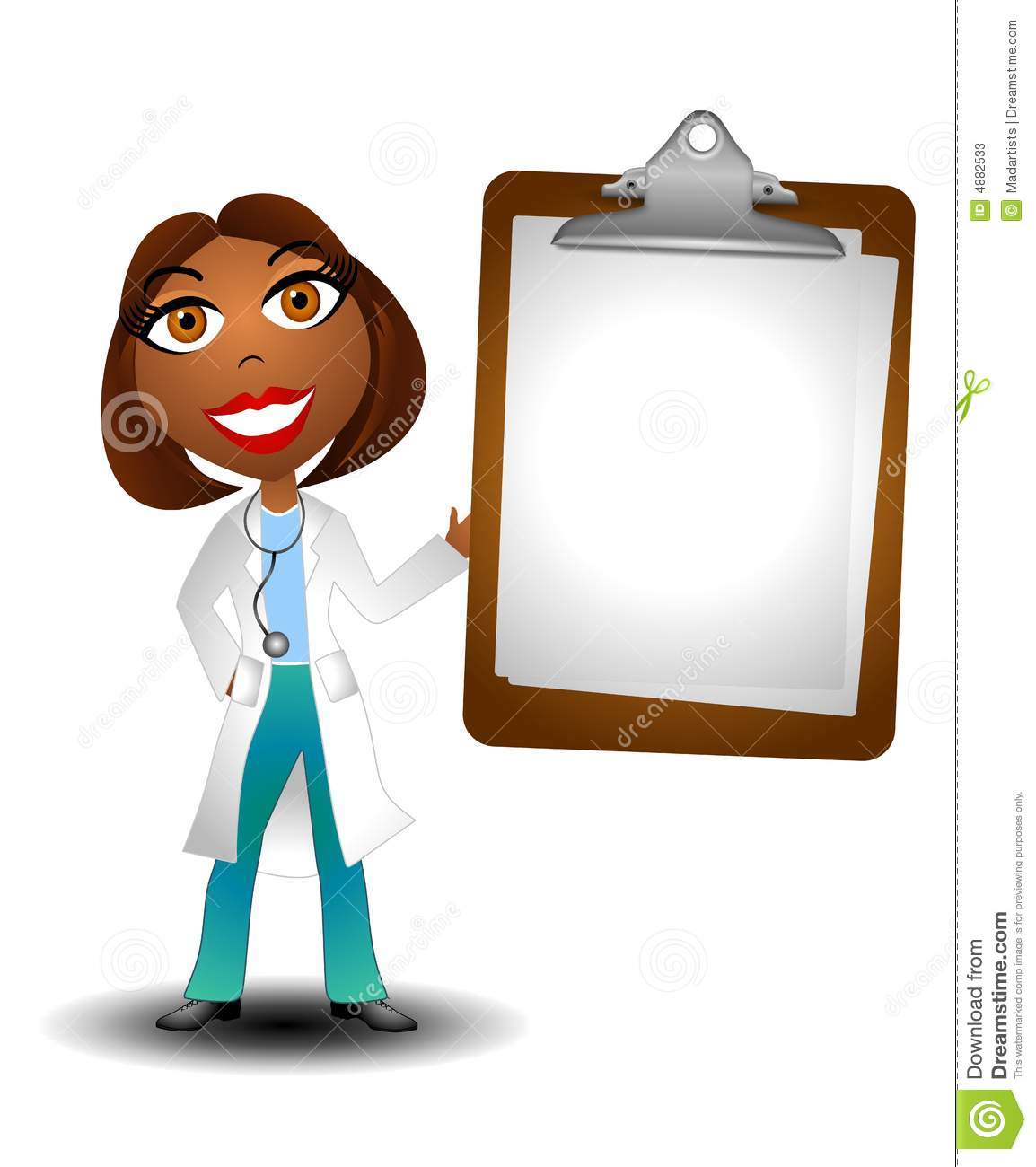     Featuring A Female African American Doctor Holding A Blank Chart