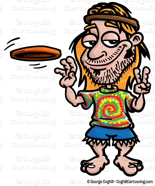 Hippie With Frisbee Cartoon Character Clip Art Stock Illustration By