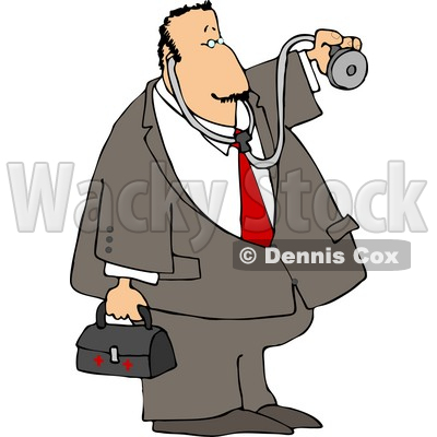 House Call Doctor With A Medical Bag And Stethoscope Clipart   Djart    