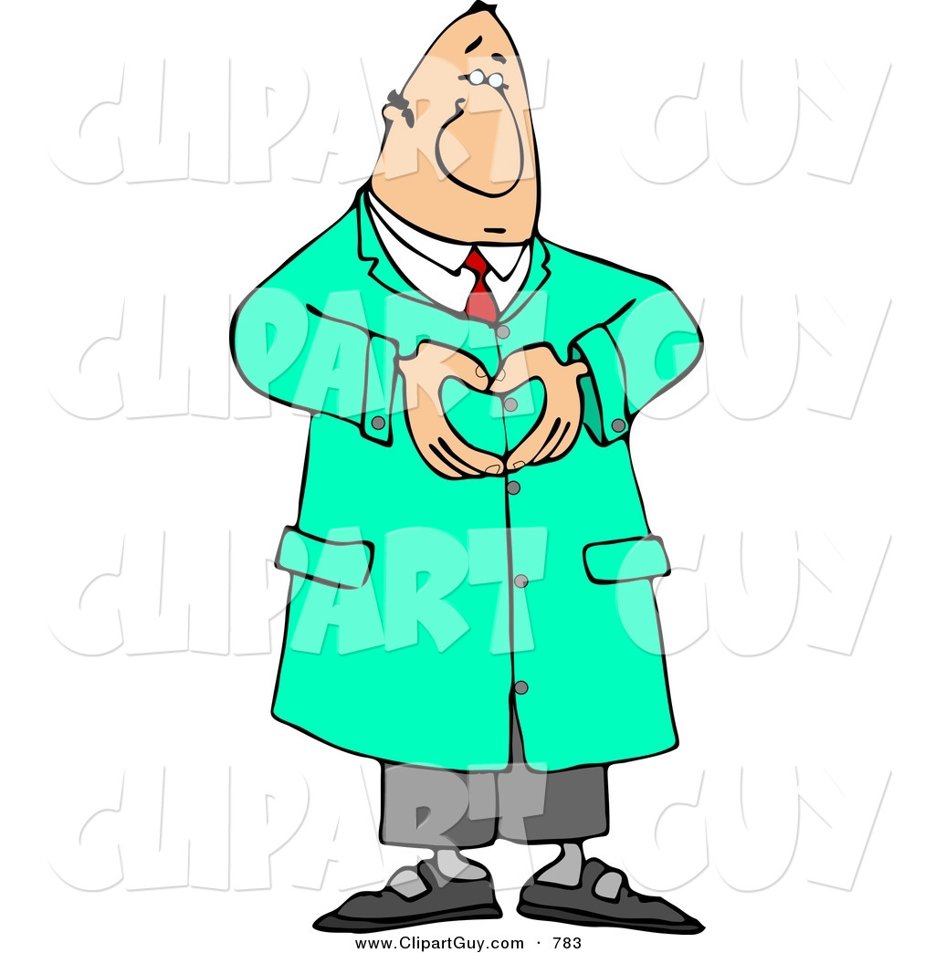 Larger Preview  Clip Art Of A Male Doctor In Green Scrubs Hand    