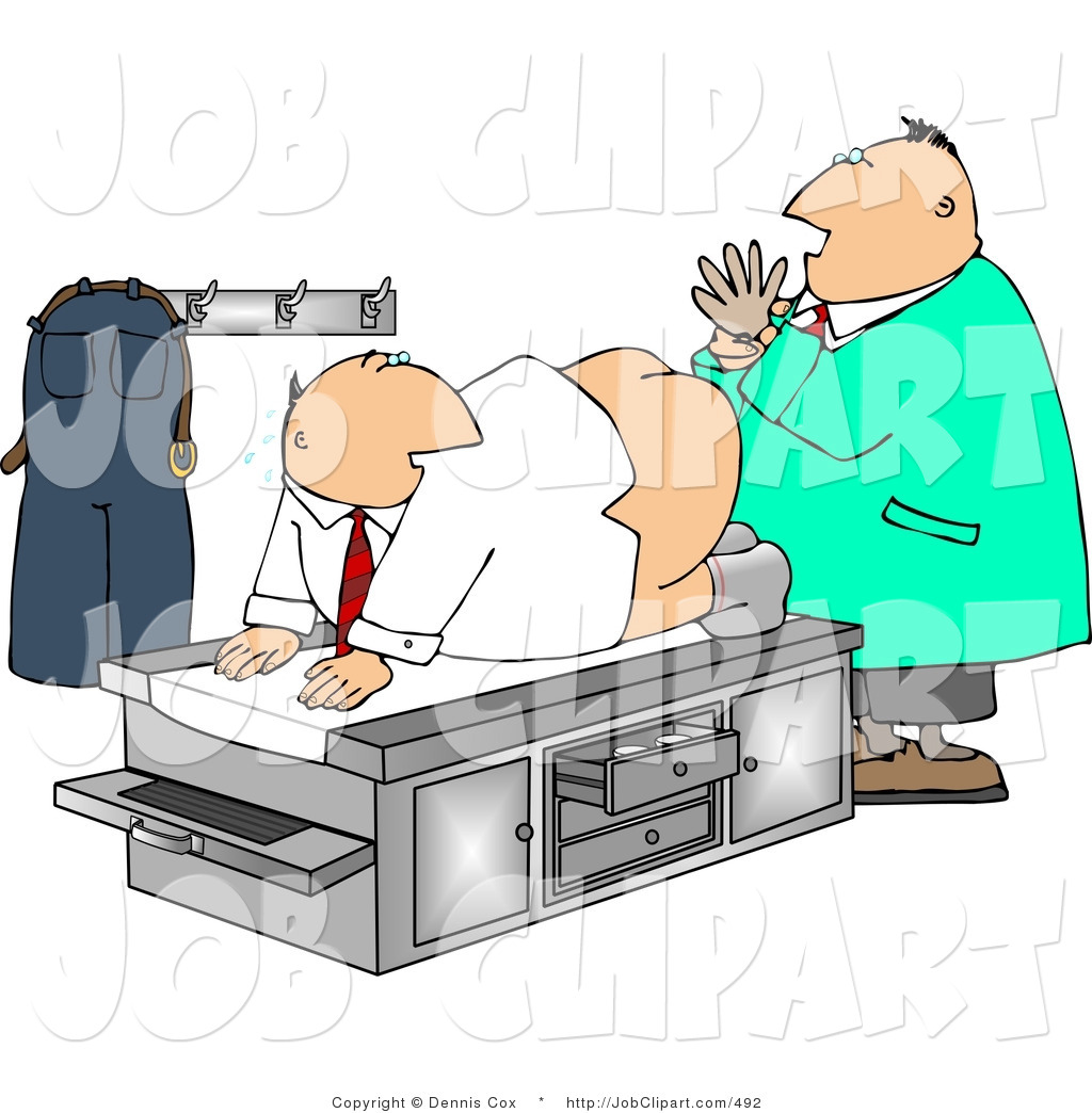 Larger Preview  Job Clip Art Of A Thorough Male Doctor Giving Patient    