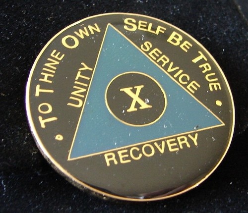 Plate Alcoholics Anonymous 10 Year Symbol Back Medallion Coin   Ebay