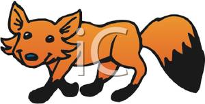 Red Fox With Black Socks Clip Art Image 