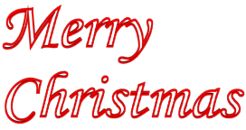 Red Merry Christmas Outlined Clip Art   3d Clip Arts