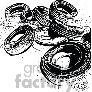 Royalty Free Stack Of Old Tires Clipart Image Picture Art   394850