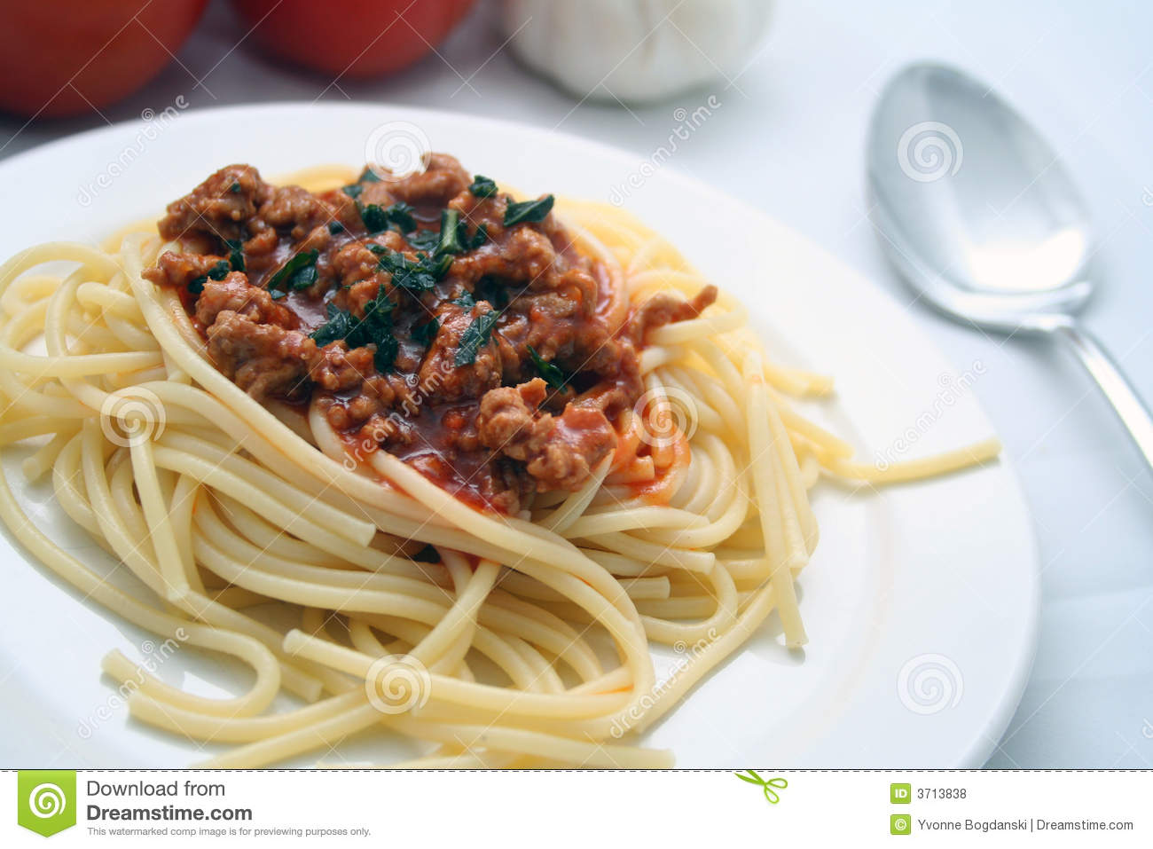 Spaghetti With Meat Sauce Royalty Free Stock Photos   Image  3713838