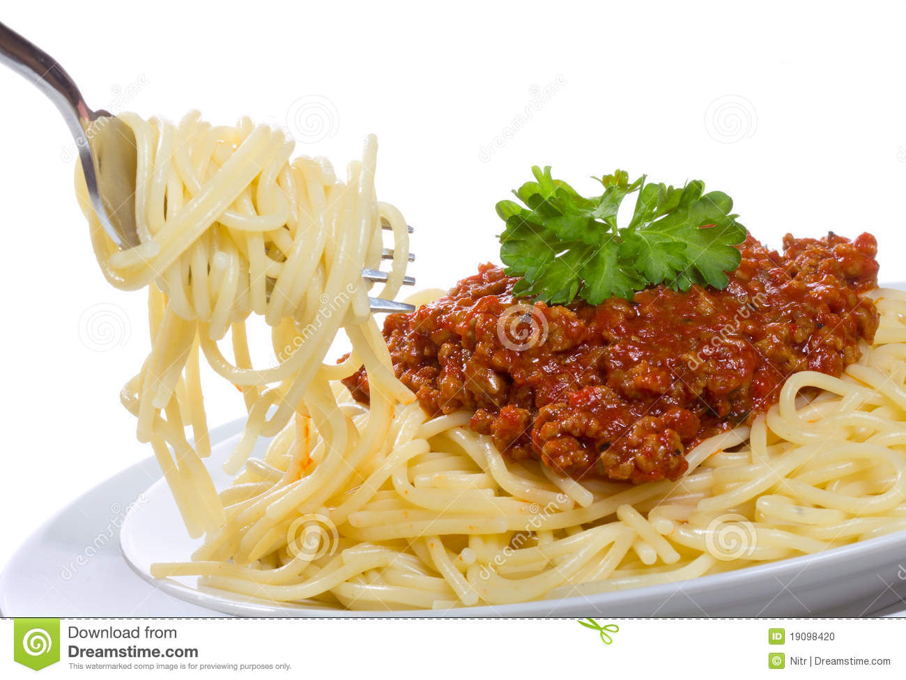 Spaghetti With Meat Sauce Stock Photo   Image  19098420