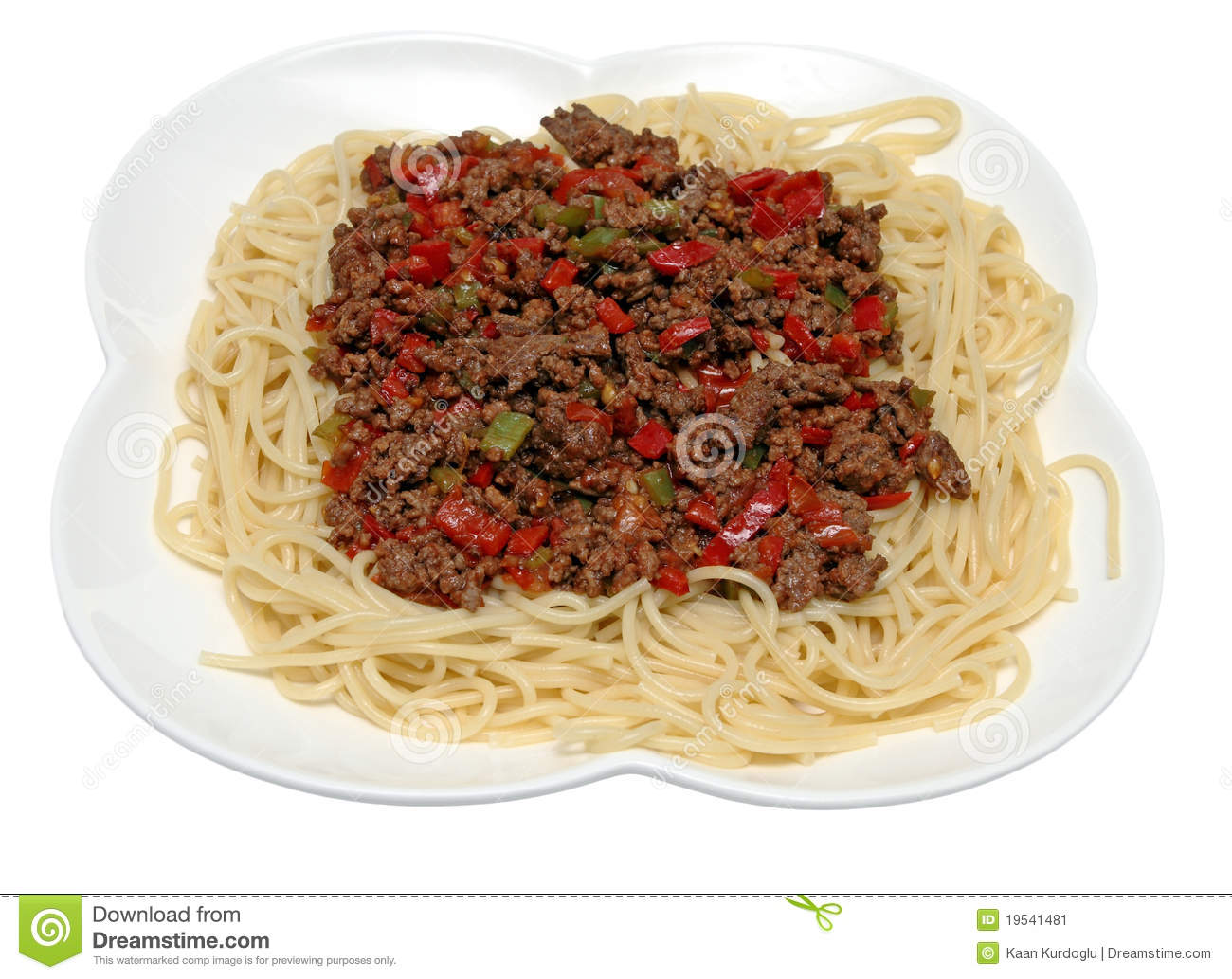 Spaghetti With Minced Meat Sauce Stock Image   Image  19541481