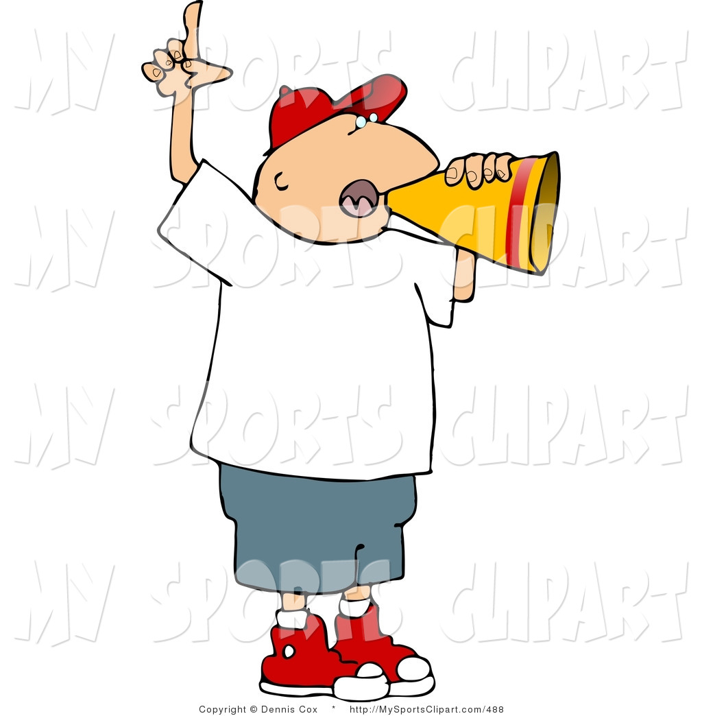 Sports Clip Art Of A Man Shouting Through Megaphone And Pointing