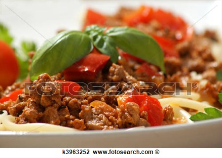 Stock Photo   Home Made Spaghetti With Minced Meat Sauce  Fotosearch