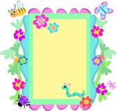 Whimsical Frame Flowers Insects Stock Vectors Illustrations   Clipart