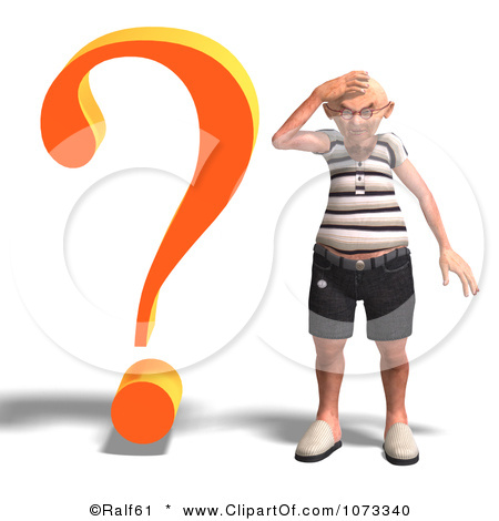 1073340 Clipart 3d Old Grandpa Senior Man And Question Mark 1 Royalty