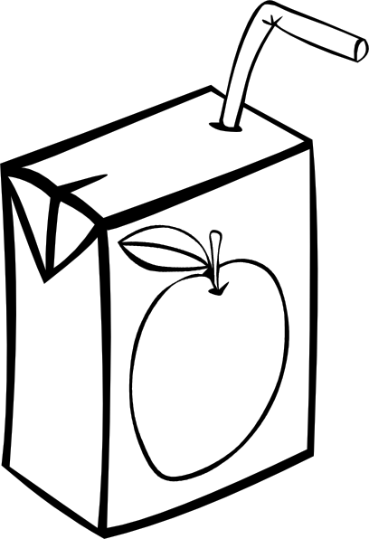 Apple Juice Box  B And W  Clip Art At Clker Com   Vector Clip Art    