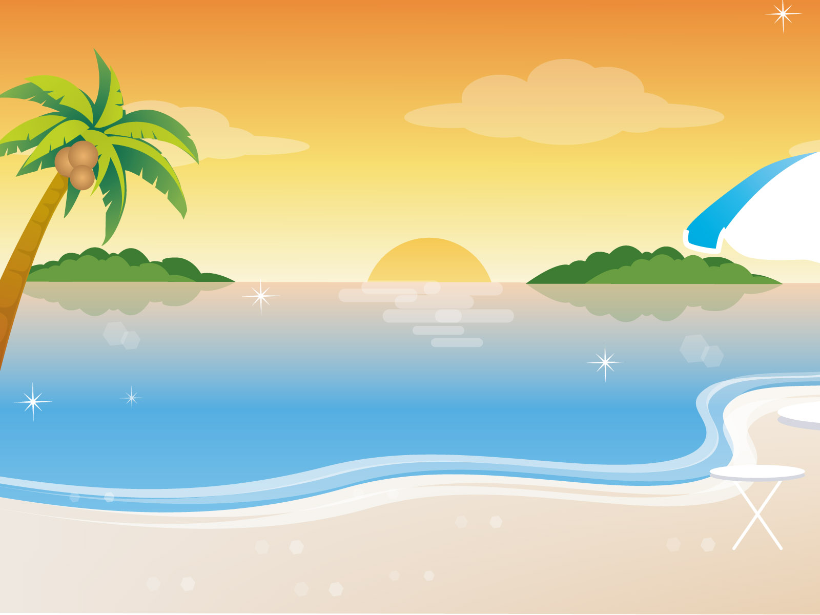 Beach Cartoon Background   Desktop Image