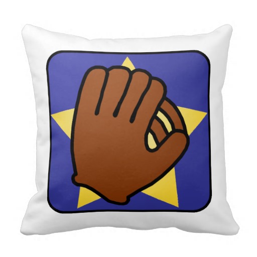 Cartoon Clip Art Sports Baseball Glove Gold Star Throw Pillow   Zazzle
