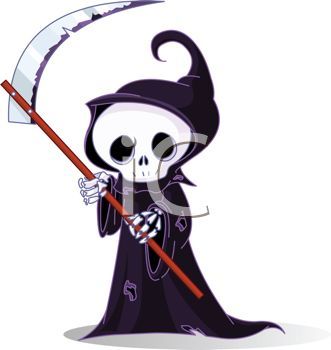 Cute Skeleton Clip Art   Cute Little Grim Reaper Skeleton Wearing A