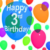 For Celebrating A 3rd Or Third Birthday   Royalty Free Clip Art