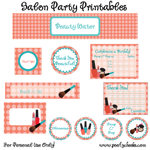 Free Salon Birthday Party Printables From Poofy Cheeks   Catch My