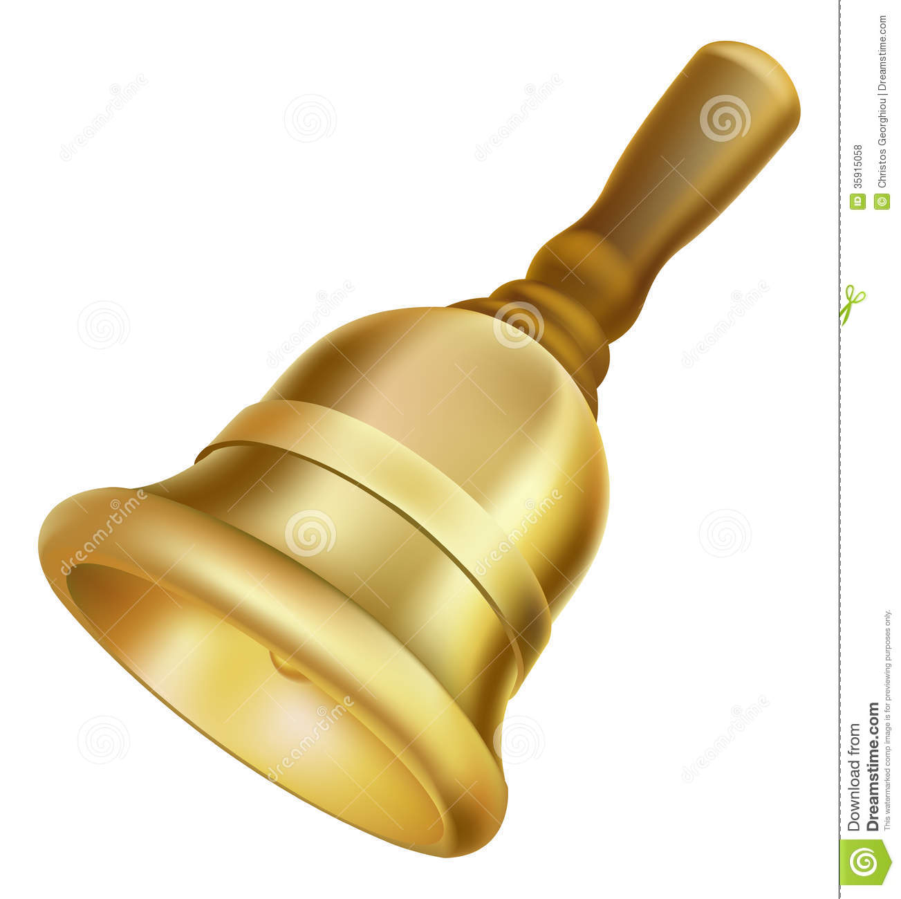     Hand Bell With A Wooden Handle  Could Be A School Bell Or Town Criers