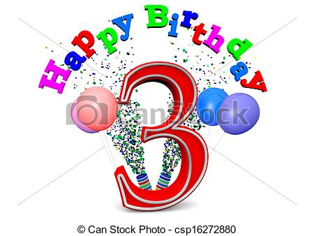 Happy 3rd Birthday Clipart Happy 3rd Birthday