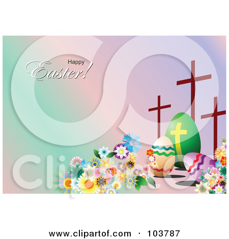 Happy Easter Cross Clipart  Happy Easter Greeting On A
