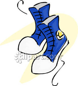High Top Basketball Sneakers   Royalty Free Clipart Picture