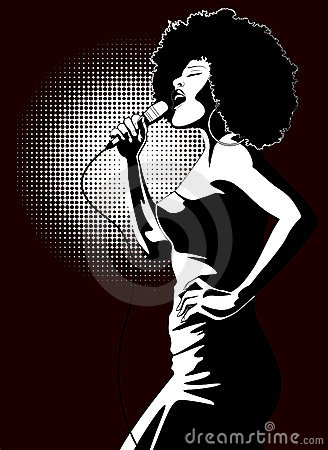 Jazz Singer On Black Background Royalty Free Stock Photography   Image