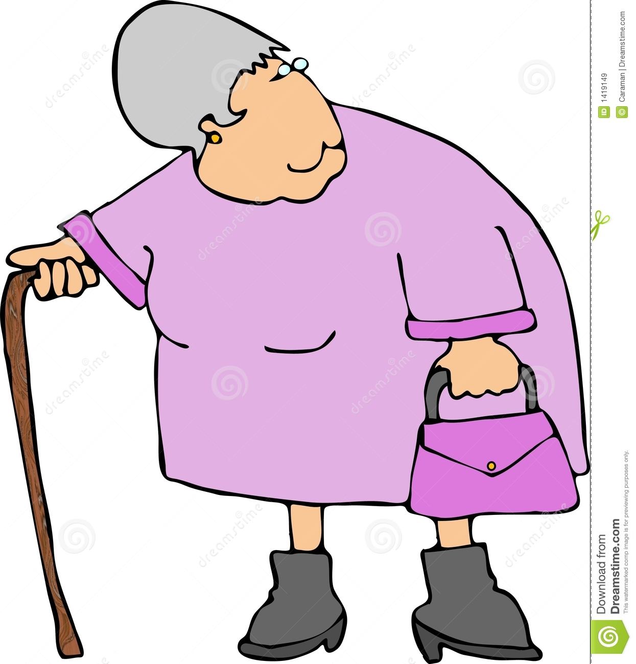 Old Woman With A Cane Royalty Free Stock Images   Image  1419149