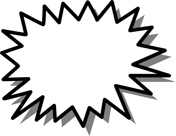 Picture Of A Red Starburst Silhouette Clip Art Of Black And White    