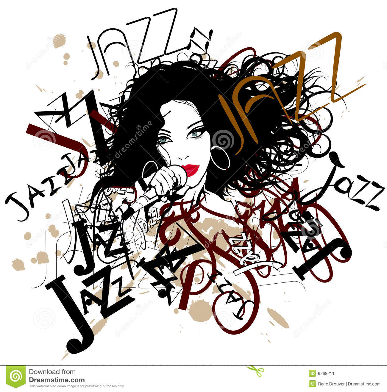 Singer On A Jazz Background Stock Image   Image  6268211