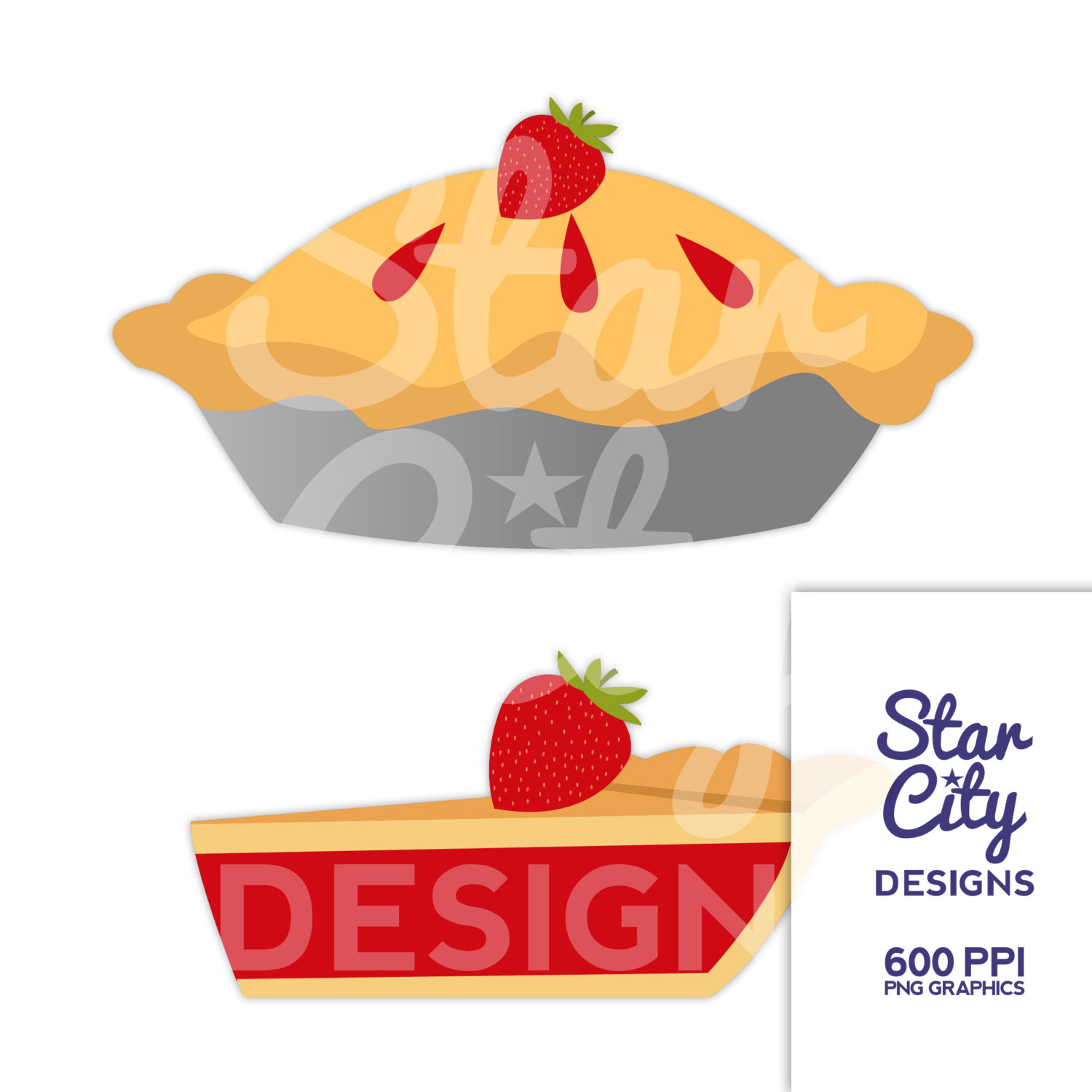 Strawberry Pie Clipart Pie Clipart Pie Slice By Starcitydesigns