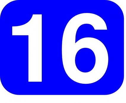 The Blue Rounded Rectangle With Number 16 Clip Art Is A Vector    
