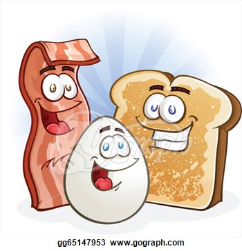 Bacon Egg And Toast Cartoons  Vector Clipart Gg65147953   Gograph