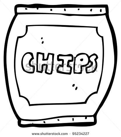 Black And White Clip Art Potato Chips