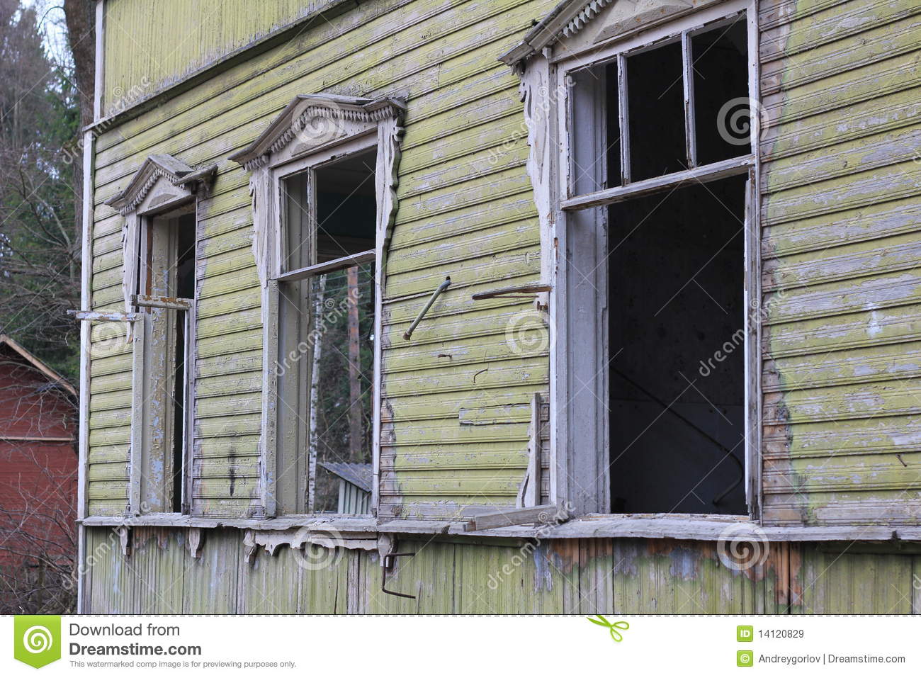 Broken Windows Of Abandoned House Royalty Free Stock Images   Image
