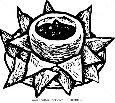 Chips And Salsa Clip Art Black And White Black And White Vector