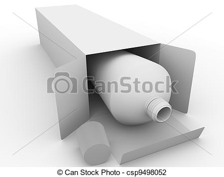 Clip Art Of Ointment Tube   3d Render Of An Ointmen Packaging In White