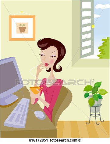 Clipart Of Working From Home U16172851   Search Clip Art Illustration