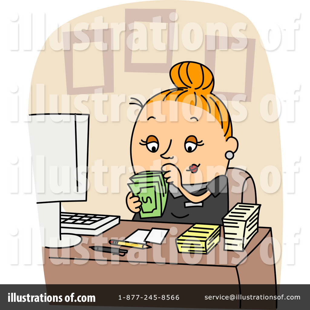 Female Accountants Working At Desks Clipart Illustration400   400
