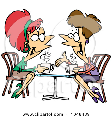 Friends Talking Black And White Clipart