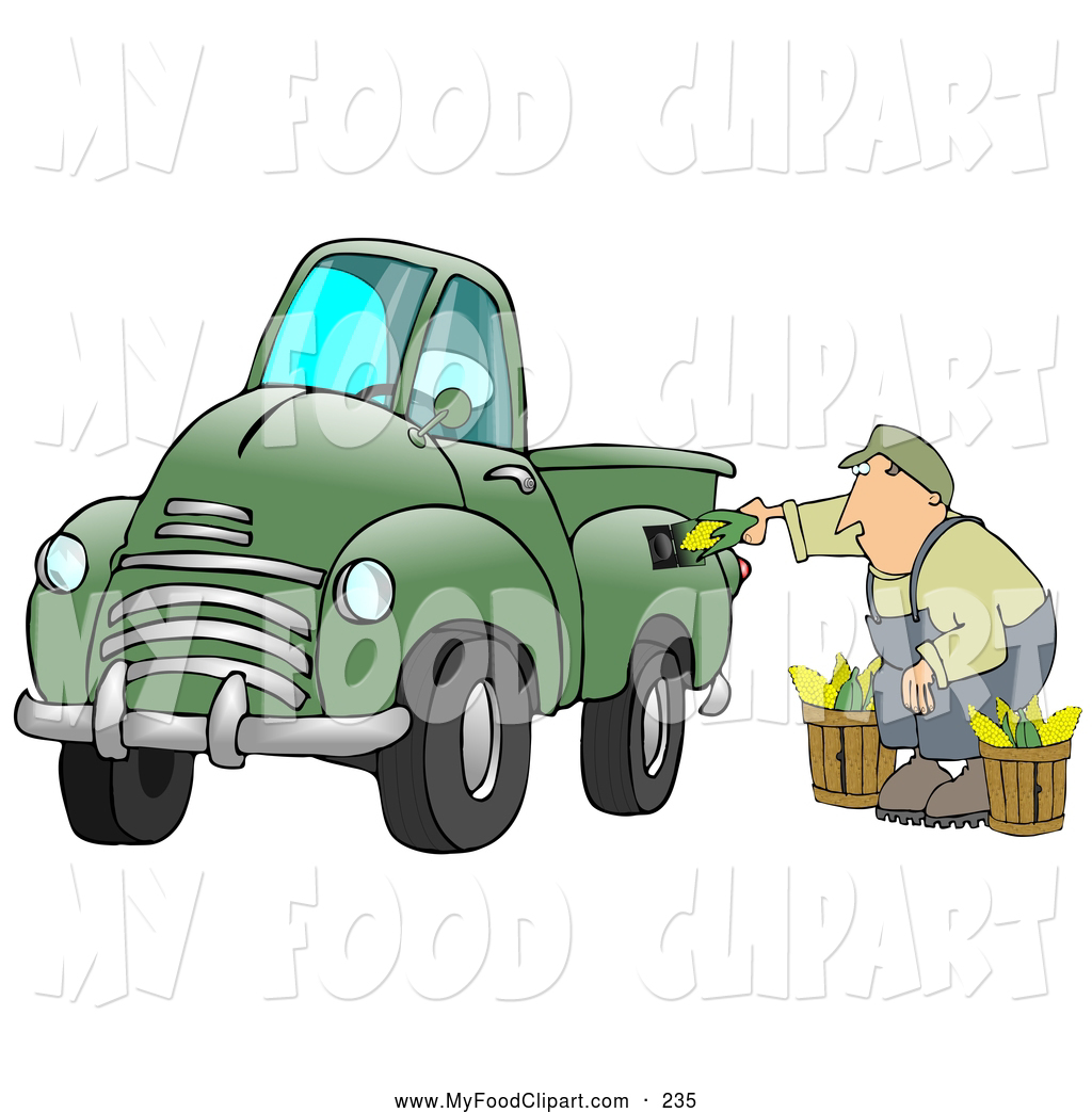 Larger Preview  Food Clip Art Of A Man Putting Ears Of Corn Into A