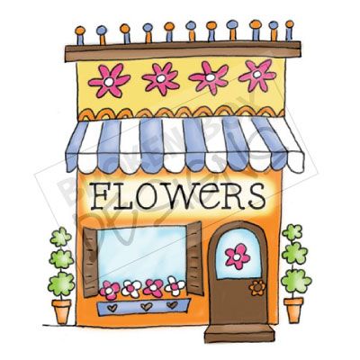 Plant Shops On Boutique Buildings The Flower Shop Hand Drawn Clipart