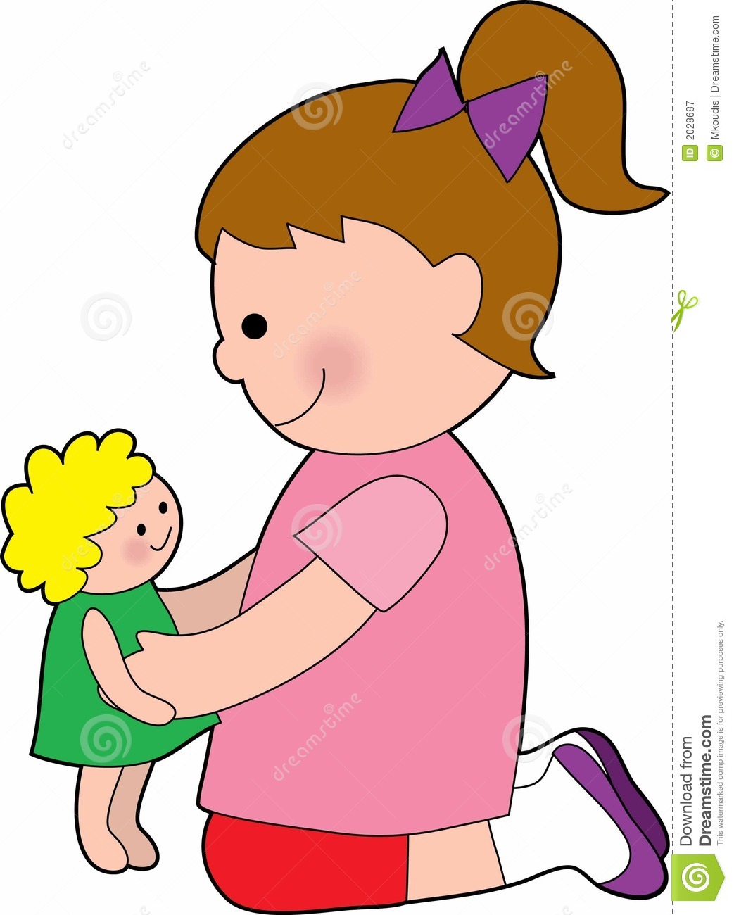 Royalty Free Stock Photography  Little Girl With A Baby Doll