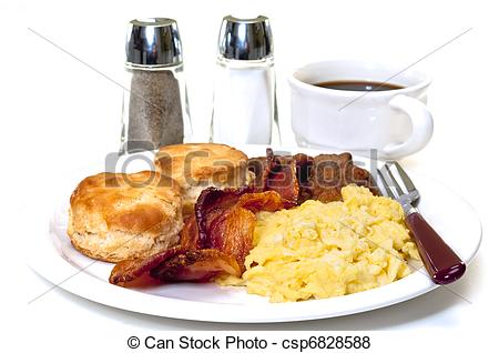 Stock Photo   Big Country Breakfast Isolated   Stock Image Images