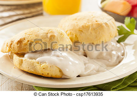 Stock Photos Of Homemade Buttermilk Biscuits And Gravy For Breakfast