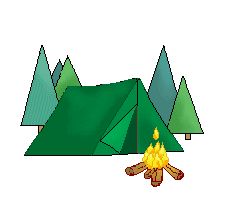 Tent Clip Art   Green Tents In Forest   Green Tents And Campfires
