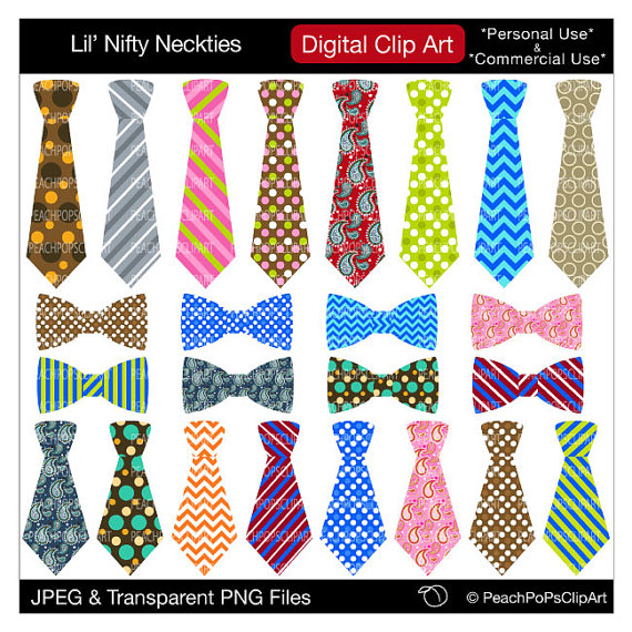 Ties Clipart Bowtie Fathers Day   Lil Nifty Neckties   Digital Clip    